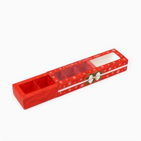 Box for 5 sweets with cells “Happiness and Joy” 21 x 3.3 x 5.8 cm, New Year-2