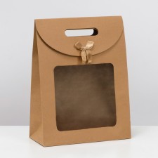 Box-pack, craft, with a window, 32 x 23 x 11 cm