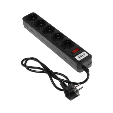 Luazon Lighting network filter, 5 outlets, 1.0 m, 2200 W, 3 x 0.75 mm2, 10 A, 220 V, black-1