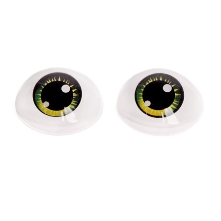 Eyes, set 10 pcs., Size 1 pc: 11.6 × 15.5 mm, green color