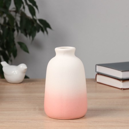 VAZA Ceramics Table "Heidi" Classic, 14.5x8.5 cm, white-pink