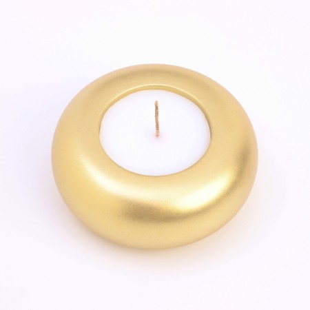 Candle "Complete. Marble" in the candlestick of gypsum large, 11x5 cm, gold-2