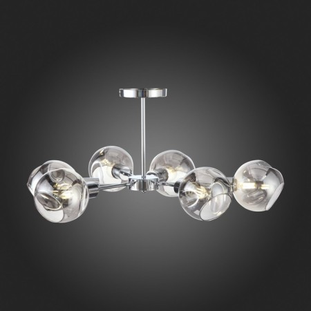 Ceiling EVOLUCE lamp. Sle155102-06. Gentore. 6x60 watts, E14, 65x65x35.5 cm, chromium color-19