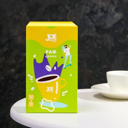 Soluble Coffee drink Joe Black Coffee 3 in 1 Raf Citrus, 18 g-1