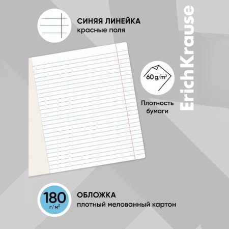 A notebook of 18 sheets in the Erichkrause "Birds" line, cover coated cardboard, an offset block 100% whiteness, mix-16