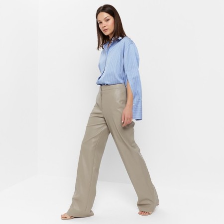 Women's pants (eco -leather) minku: eco leather color gray, size 44-4