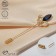 Lilia Royal pin 7.6cm, white-blue color in matte gold