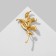 Brooch "Leaves", red color in matte gold