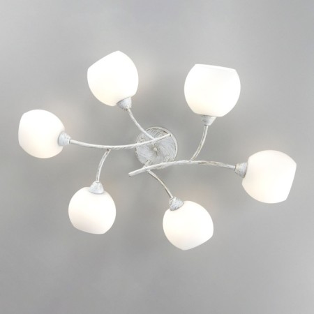 Ceiling chandelier Citilux "Florida" CL148160, 80x55x14.5 cm, 6x60W, E14, white color-10