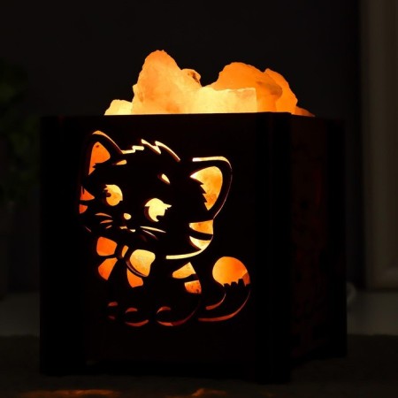 Salt lamp "kitten" E14 15W dimmer Bel. salt 1.8 kg 12x7x13 cm-2