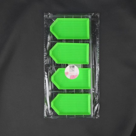 Organizer-lobby for beads and rhinestones, 4.8 × 9 cm, 4 pcs on a stand, green color/transparent-6