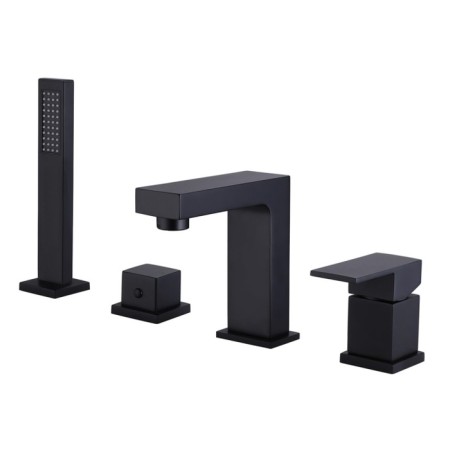 Bath mixer Abber Daheim AF8213B, on board the bath, shower set, black