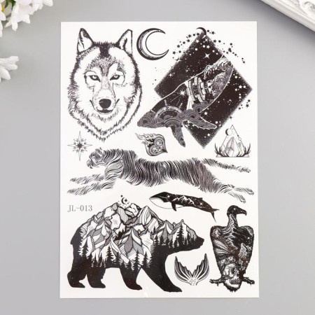 Tattoo on the body Black "Predators" 21x15 cm