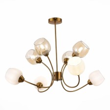 Ceiling EVOLUCE lamp. Sle1136-302-08. Tratti. 8x60 watts, E27, 79x79x60 cm, brass color