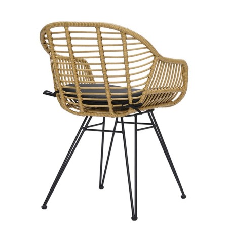Vetle Bent chair, 560 × 570 × 810 mm, artificial rattan, beige color / black-13