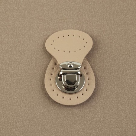 Bag -staple, sewing, 6 × 4 cm, beige/silver color-1