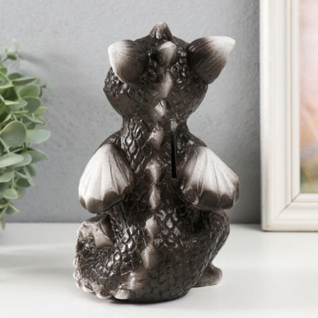 Piggy bank "Dragon" 18x10x10 cm, black and white-3