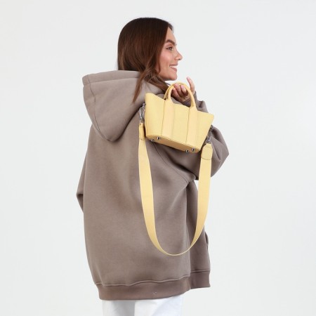 Bag Female Tout with zipper, beige color-7