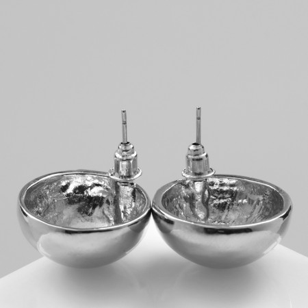 Earrings Metal "Atmosphere", Circle, Sphere, Color Silver-2