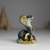 Polystone souvenir "Dark snake with horseshoe" 5.8x5.5x9 cm