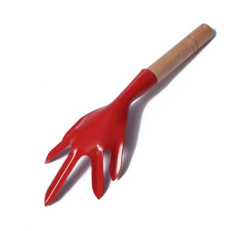 A set of garden tools, 3 objects: scoop, looser, fork, length 28 cm, wooden handles, Greengo-3