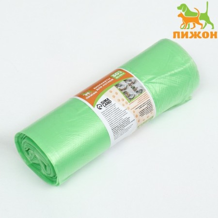 Bio bags for cat trays "Pigzon" 45x65 cm, 12 μm, 30 pcs, green