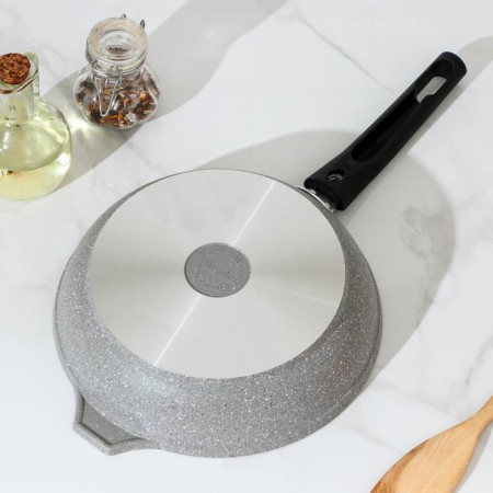 Pan, d = 22 cm, anti -stick coating, removable handle, color light marble-2