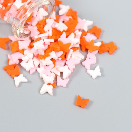 Decor for creativity plastic "Butterflies. Red, white, pink" set 8 grams 5x2x2 cm-2