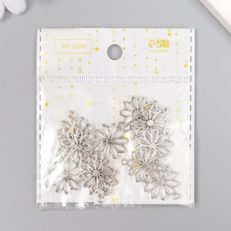 Connector for creativity Metal 2 Ears "Chamomile" G105B420 2.5x1.9 cm-5