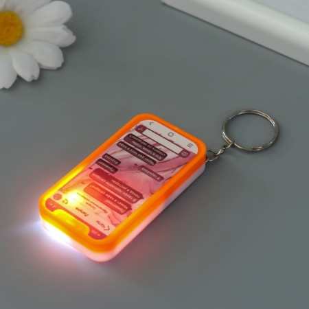 Light light on the ring "Phone. Chatik with girlfriend" shines mix 1x3.5x6.5 cm-4