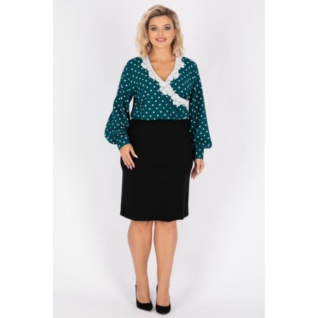 Women's dress, size 52, turquoise color, black-3