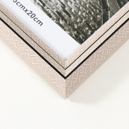 Photo frame plastic 15x20 cm "Staircase with rhombuses" Beige 2x18x23 cm-2