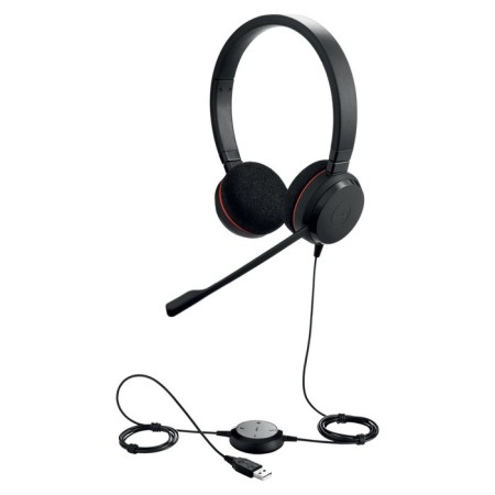 Headphones with a microphone Jabra Evolve 20 UC Duo black 1.2m patching heading (4999-829-2 106857-2