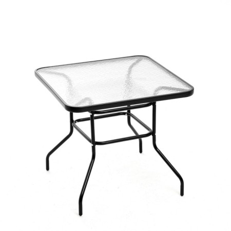 Set of garden furniture: a square table and 2 brown stools, load up to 120 kg-1