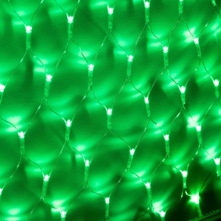 Garland "Networks" 1 × 1 m, IP20, dark thread, 90 LED, green glow, 8 modes, 220 V-2