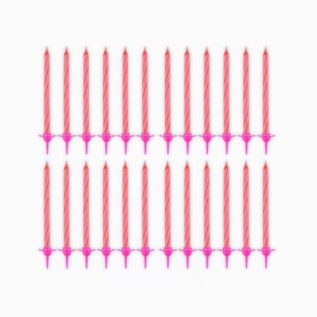 Candles for the cake, pink, 24 pcs., 7 x 17 cm.-2