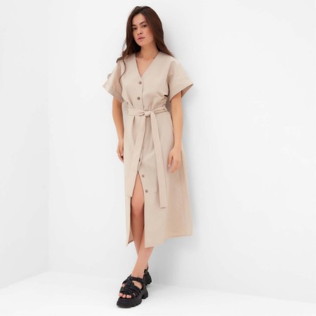 Women's dress on buttons Mist Summer Time, Beige, R.44-5