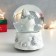 Souvenir Polystone Water Ball Music "White Bear with a Christmas tree and a gift" 11.5x11.5x14 cm