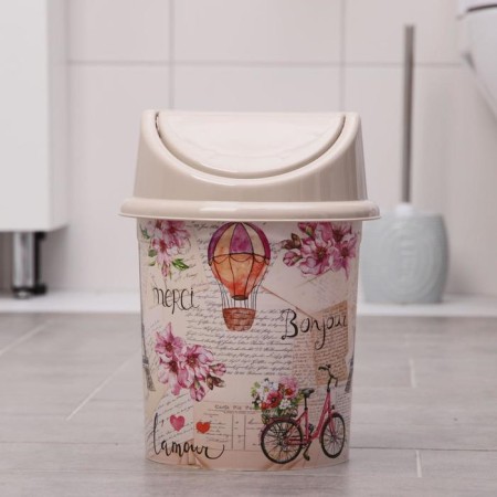 Garbage bucket with a mobile lid Violet "Paris", 4 liters-2