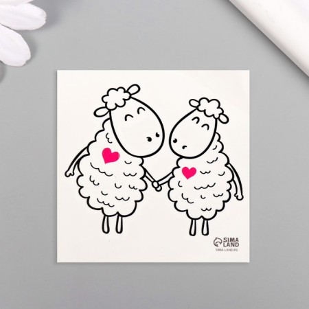 Tattoo on the body Black "lamb" 6x6 cm-3