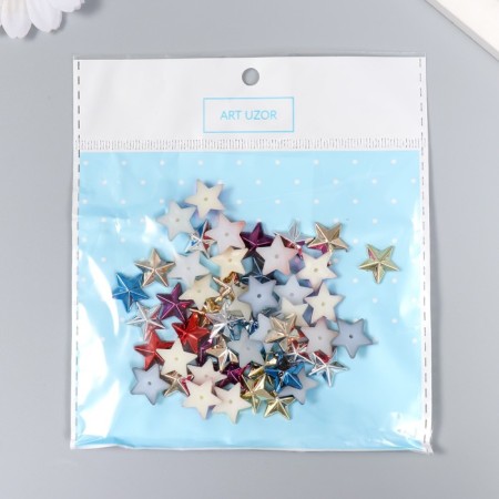 Decor for creativity Plastic "Stars" Color Mix set 50 pcs 1.4x1.4 cm-3