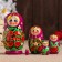 Matryoshka "God's cow", purple scarf, 5 puppet, 9-11 cm