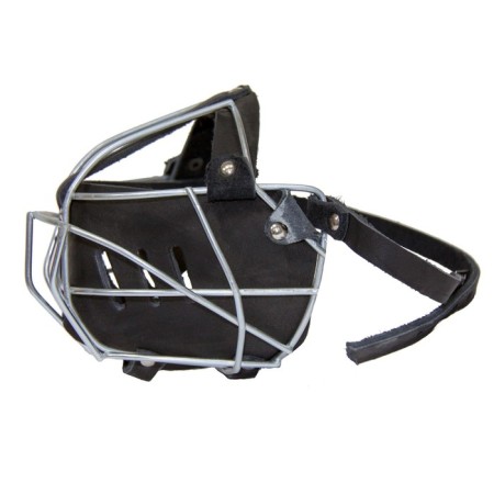 Muzzle for the boxer "Zoonik", leather, metal, DN 11.5 cm, ohm 44 cm, mix of flowers-1