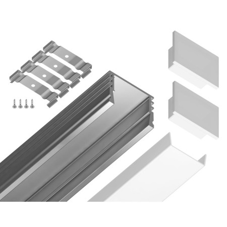 Profile aluminum overhead ambrella Illumination alum Profile, GP1750AL, 2000x12x15.7 mm, silver color, matte dial-4