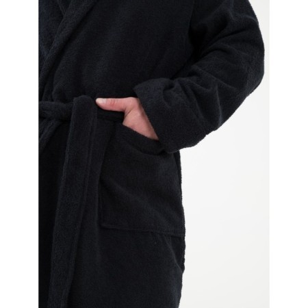 Male bathrobe with a shack, size 56-58, black color-1