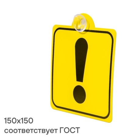 The sign "Beginning Driver" Airline, GOST, internal, on the suction cup, 150x150 mm-1