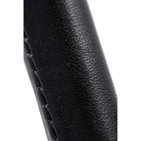 Small Pecado BDSM fixation, with a ring, leather and wood, black-2