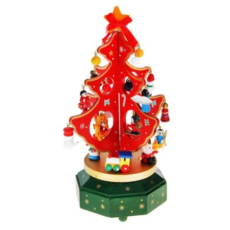 New Year's souvenir "Christmas tree on a stand with toys", 18 items, musical, clockwork, mix