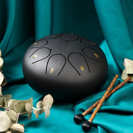 Musical instrument glucophone, black, 8 petals, 15 x 9 cm-1
