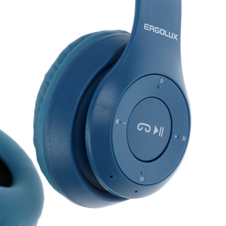 Headphones of Ergolux ElX-BTHP02-C06, wireless, overhead, microphone, 250mach, FM, blue-2